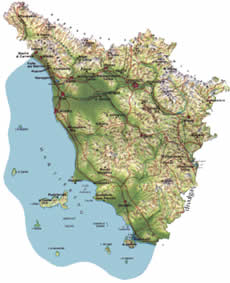 Mapa Toscana