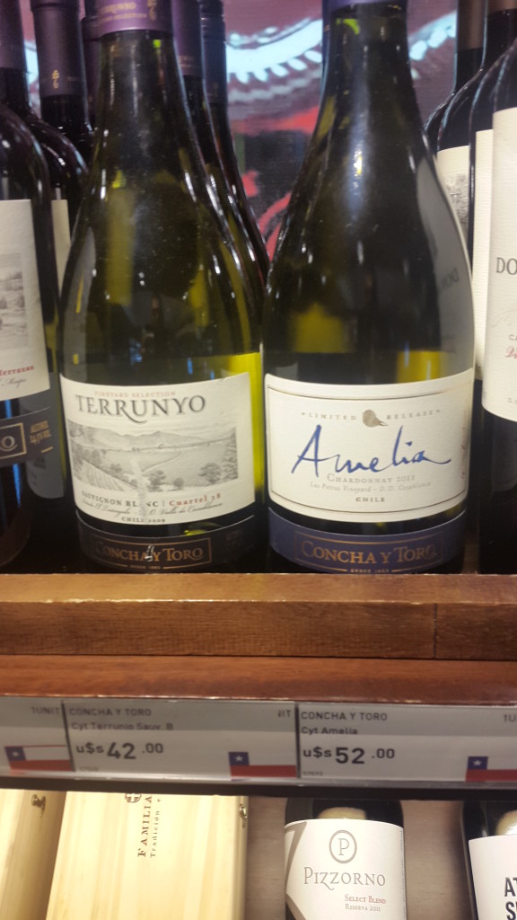 Terrunyo Sauvignon Blanc por R$ 129 no Brasil; Amélia ultrapassa R$ 200 aqui! 