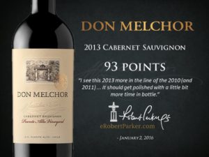 Já lançado nos EUA, o Don Melchor 2013 já foi avaliado pela Wine Advocate de Robert Parker......