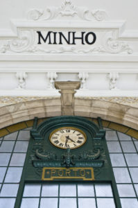 San Benito Train station clock at Porto, Portugal
